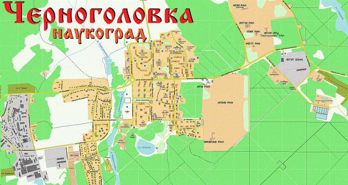 Chernogolovka žemėlapis Maskvos sritis